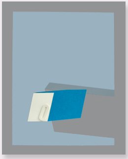 Ermanno Leinardi 1989 spazio ambiguo grigio turchese celeste bianco - acrilico su tela cm 93 x 73